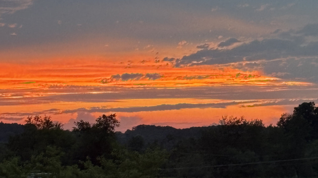 Sunset over farmland in New Freedom, PA, within Southern York County School District
